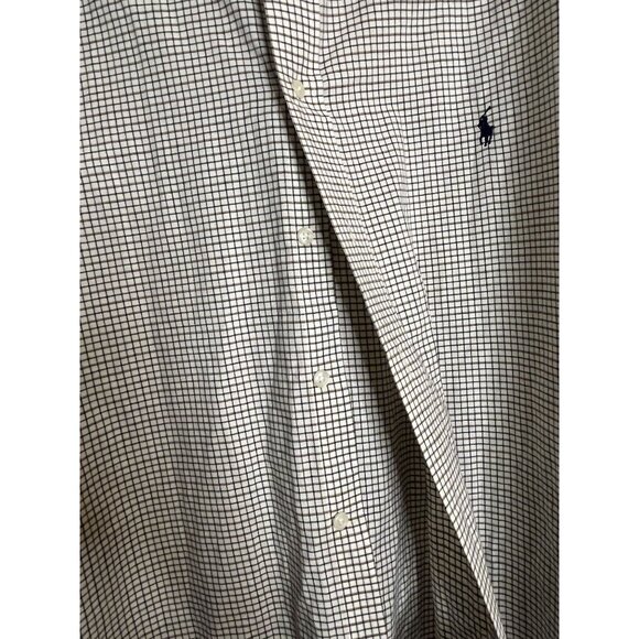 Ralph Lauren 100% Cotton XLT Black Brown & White Checkered Long Sleeve Button Do - Picture 6 of 14
